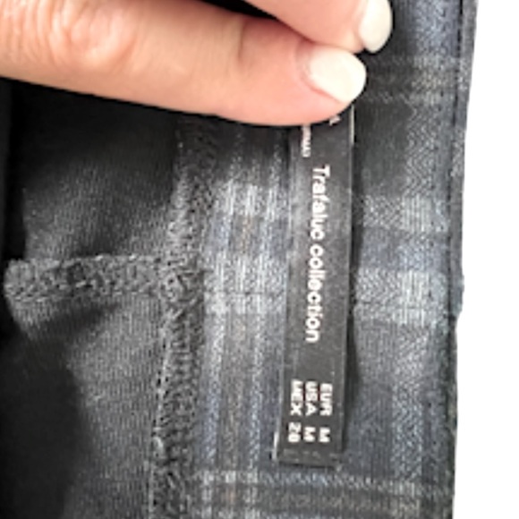 ZARA Trafaluc Collection Pant Slim fit plaid with stripe Size Medium EUC - Picture 4 of 6